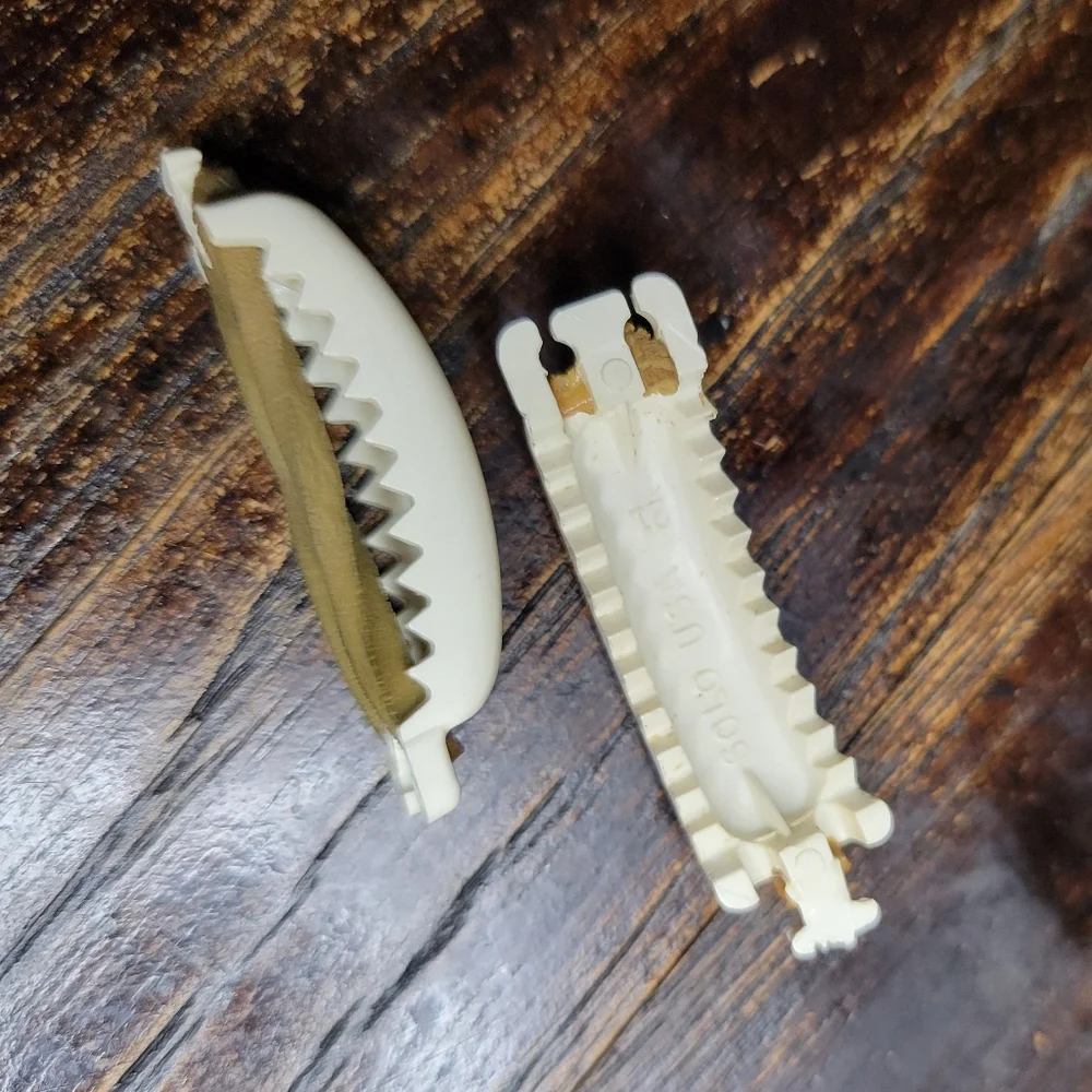 vintage 40s cream braid holders